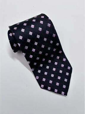 100% Silk Stafford Tie Black And Pink